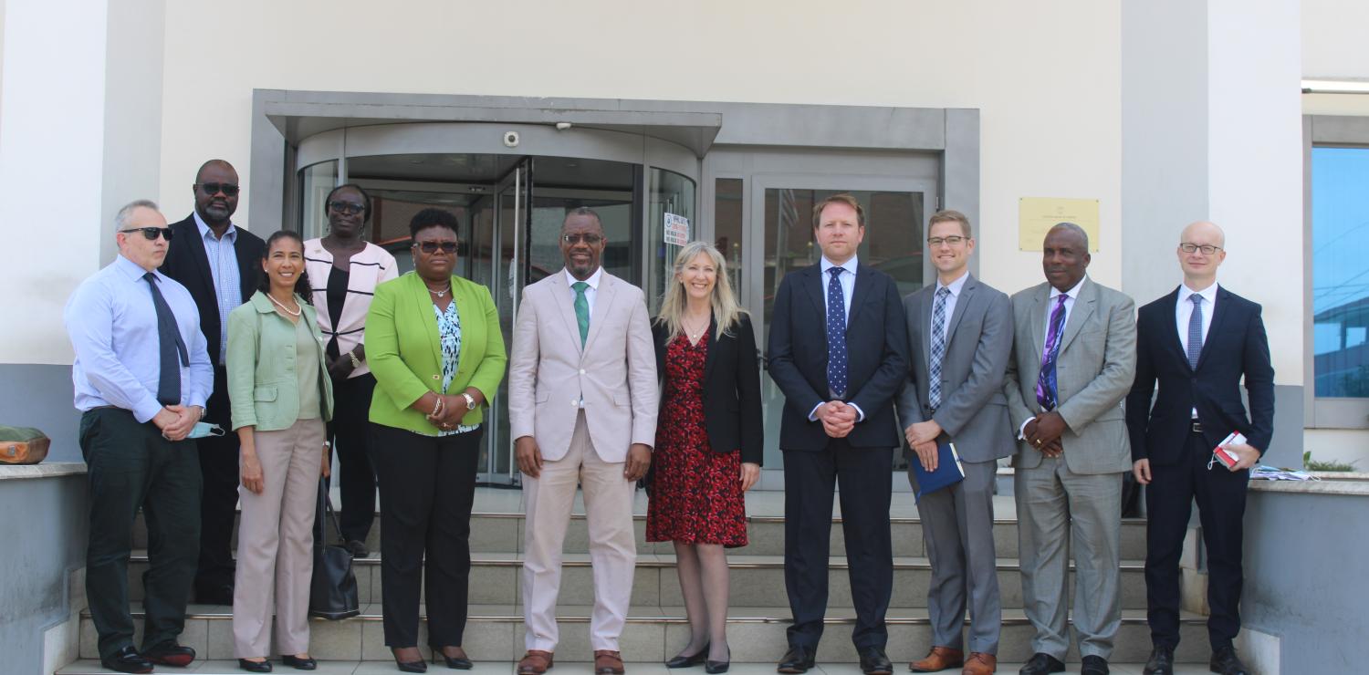 Gov't Tarlue flanked by USAID Director (r) and DG for Operations, Pearson. Photo Credit: CBL