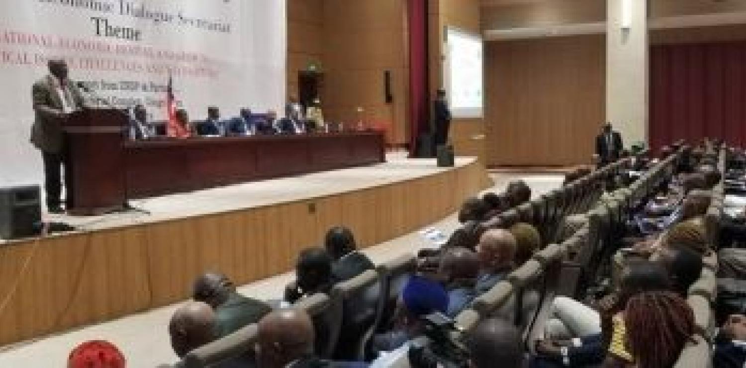 The Executive Governor of the Central Bank of Liberia (CBL) Hon. Nathaniel R. Patray, III Addressing the  National Economic Dialogue