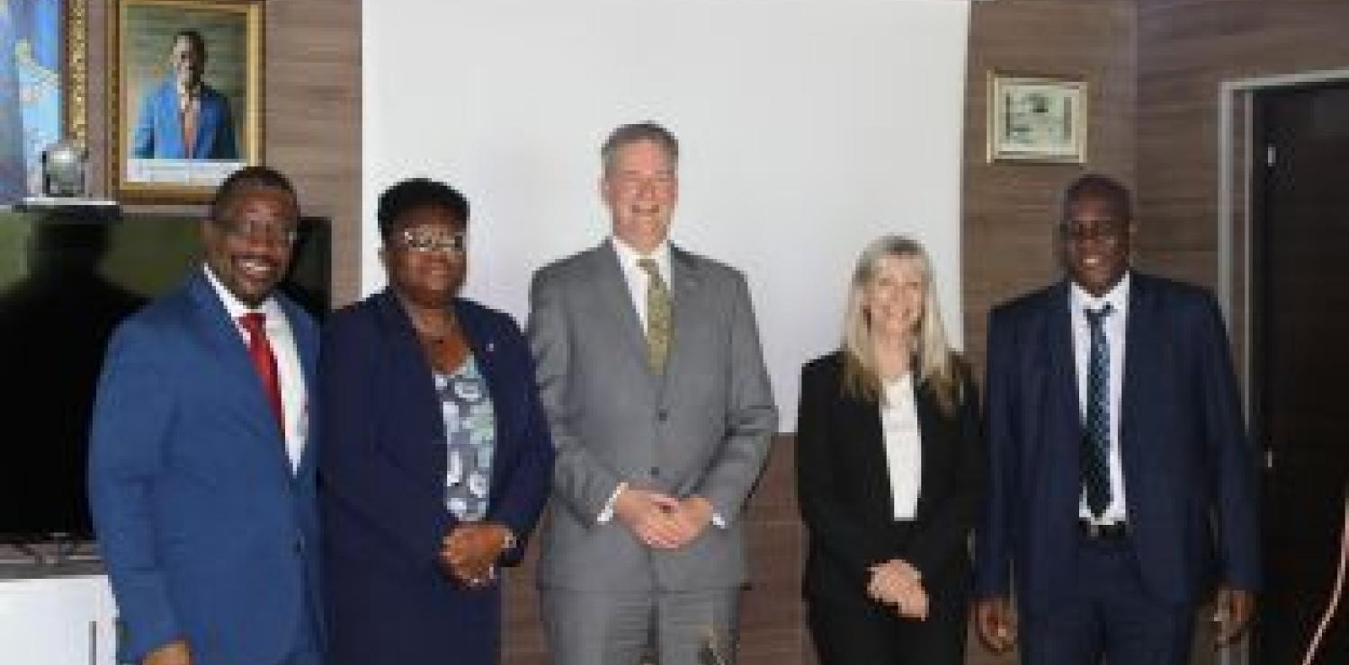 L to R:  EG J. Aloysius Tarlue, Jr, DGO  Nyemadi D. Pearson, US Amb. Michael McCarthy, USAID Director Mrs. Sara Walters, and DGEP Dr. Musa Dukuly