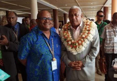 (L to R)  Gov. Weeks and the Prime Minister of Fiji, Josala V. Bainimarama