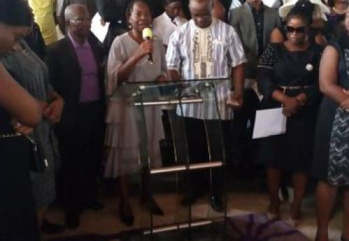 Employees of CBL, family members and friends at the funeral services of the late Matthew Innis