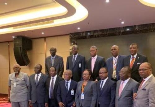 The Executive Governor of the Central Bank of Liberia (CBL) Nathaniel R. Patray, III and his Nigerian counterpart Governor Godwin I. Emefiele......
