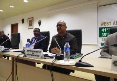 Gov. Weeks addressing WAMZ Central Bank Governors