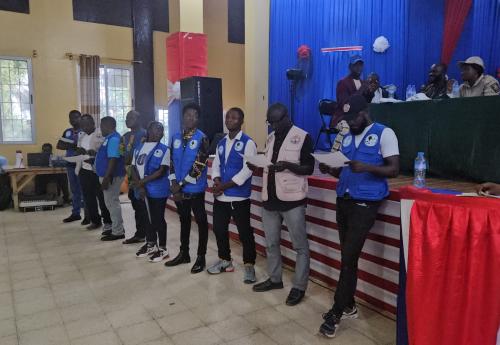 Mobilizers received certificate at the FinEd Launch in Gbarnga, Bong County 