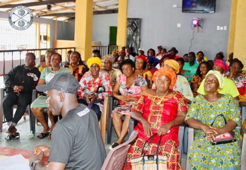 A partial view of some marketing superintendends attending the awareness engagement at the Kpelleh Town Market, Paynesville